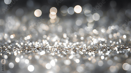 Silver glitter shiny abstract bokeh backgrounds. 