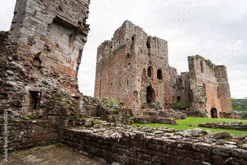 ruined buildings at Brougham Castle, near Penrith, Cumbria, Uk photo
