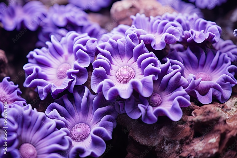 Anemone Purple Color Sea Creature Pattern: A Stunning Visual Display of Oceanic Elegance