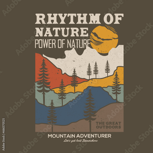 mountain vintage print for vector art use this print T-shirt, Sweatshirt  posters & others, 
