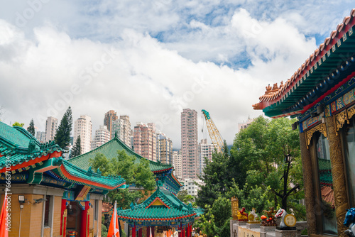 Obraz na płótnie View of Wong Tai Sin Temple in Hong Kong w salonie