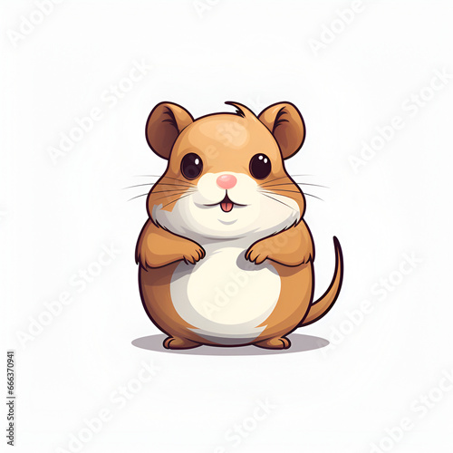 Hamster Vector Style Illustration Hamster Cartoon Style Logo White Background
