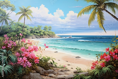 Summer Beach Landscape: Stunning Image of Beach Bliss and Tranquil Coastal Scenery