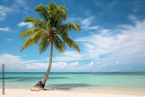 Beach Palm Tree: Stunning and Serene Palm Tree on the Beach © Michael
