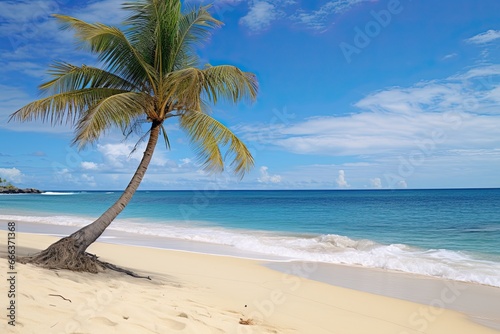 Beach Palm Tree: Breathtaking Palm Tree on Beach Image for a Tranquil Escape