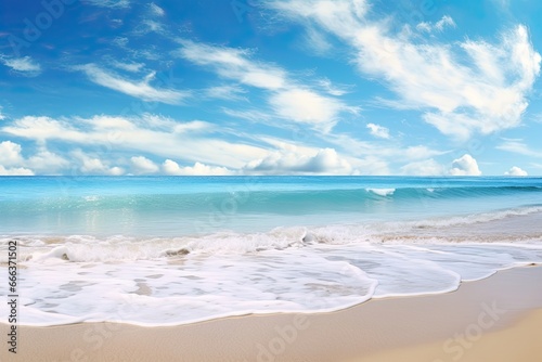 Panoramic Beach Landscape  Breathtaking Beach Photo - Capture the Serenity of the Beach