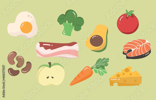 Healthy Food Vegetable Vector Collection