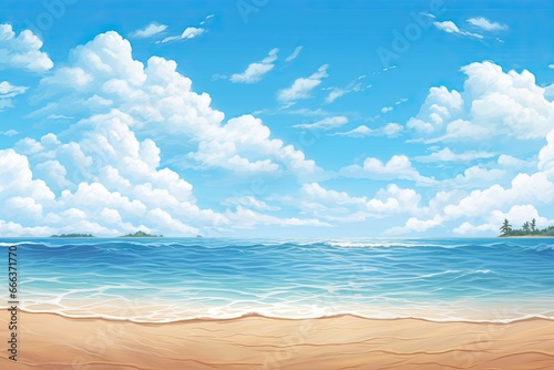 Beach Scenes  Stunning Wide Panorama Beach Background Concept for Serene Vacation Vibes