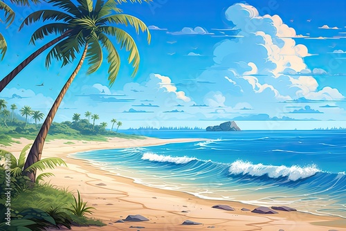 Beach Theme Background: Stunning Beach Landscape for a Serene Atmosphere © Michael