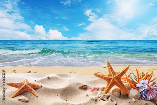 Beach View: Stunning Holiday Summer Beach Background with Breathtaking ocean view