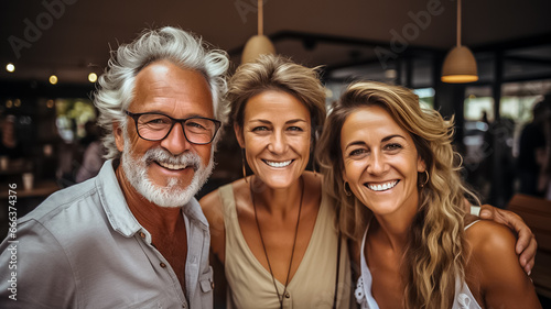 Happy group of senior people smiling at camera outdoors - Older friends taking selfie pic with smart mobile phone device - Life style concept with pensioners having fun together on summer holiday © Shubby Studio