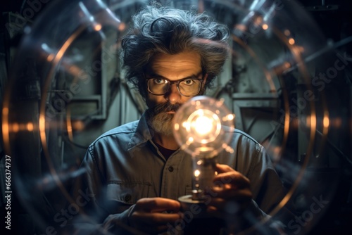 A physicist in his lab