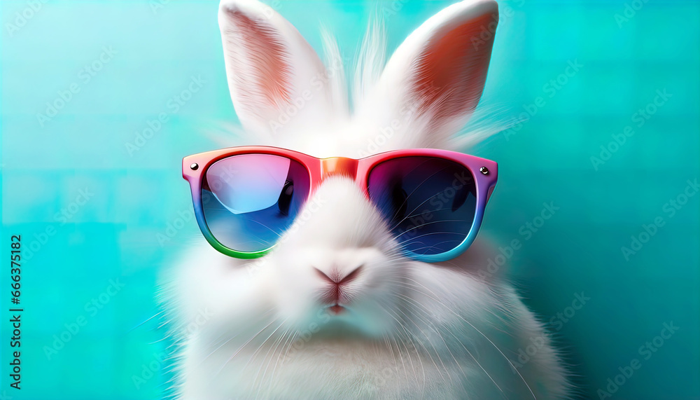 Stilvolle Kaninchen erobern die Welt: Vom flauschigen Weiß bis zum eleganten Schwarz, diese Hasen wissen, wie man mit Sonnenbrillen glänzt