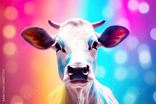 Cow Wallpaper: Delicate Circular Colorful Light Bokeh Background with Defocused Effects