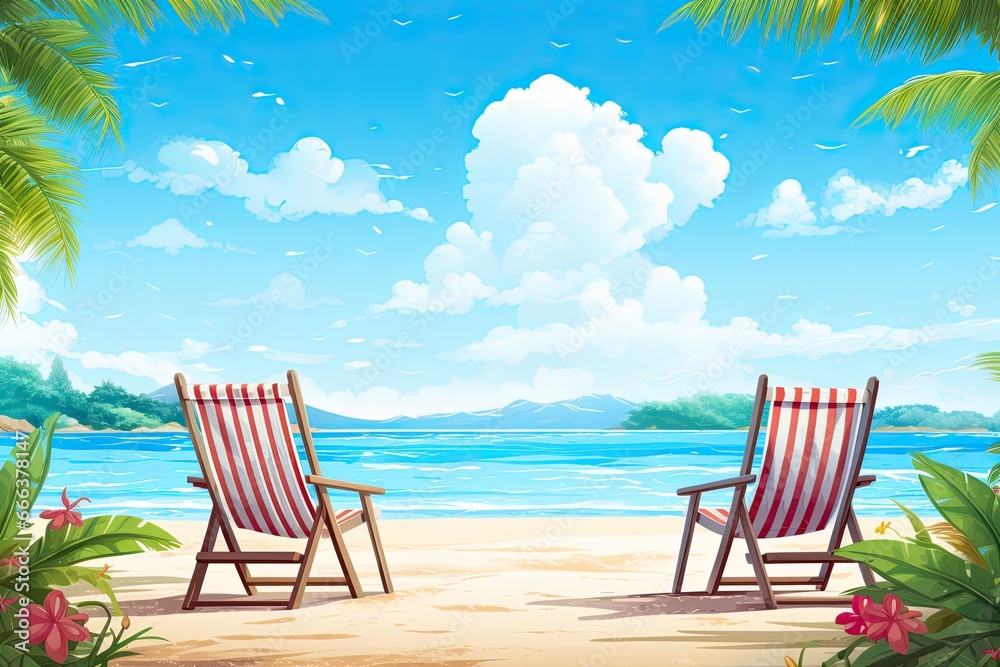 Holiday Summer Beach Background: Stunning Beach View for a Vibrant Vacation