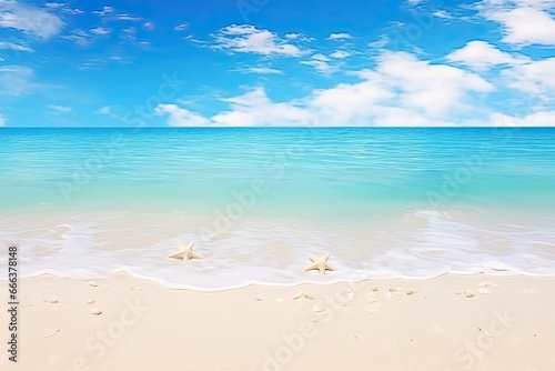 Holiday Summer Beach Background - Panorama of Beautiful White Sand Beach and Turquoise Water