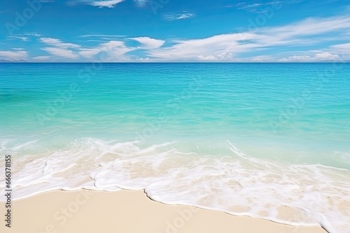 Holiday Summer Beach Background  Panorama of Beautiful White Sand Beach and Turquoise Water