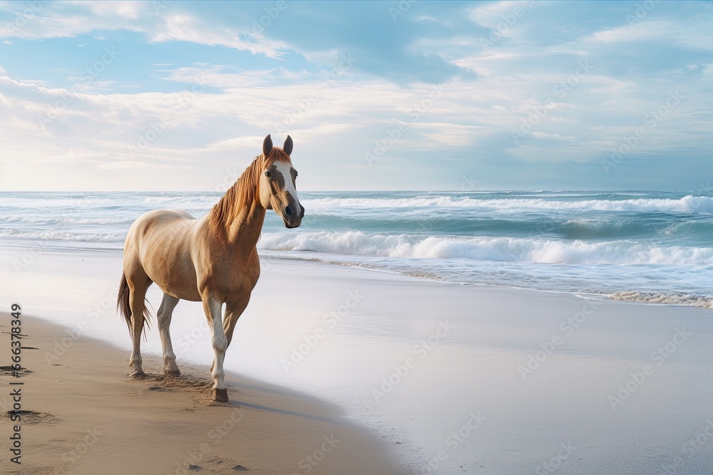 Horse on Beach: Captivating Empty Tropical Beach and Seascape Horse on Beach: Captivating Empty Tropical Beach and Seascape