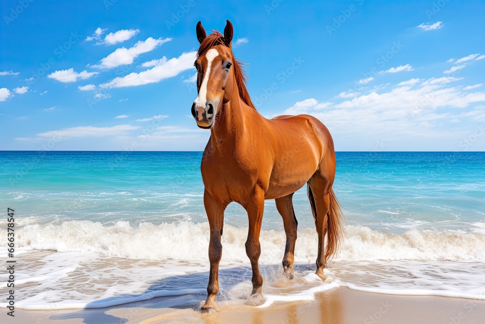Vacation Travel Holiday Beach Banner Image: Horse on Beach - Dreamy Equine Retreat Vacation Travel Holiday Beach Banner Image: Horse on Beach - Dreamy Equine Retreat
