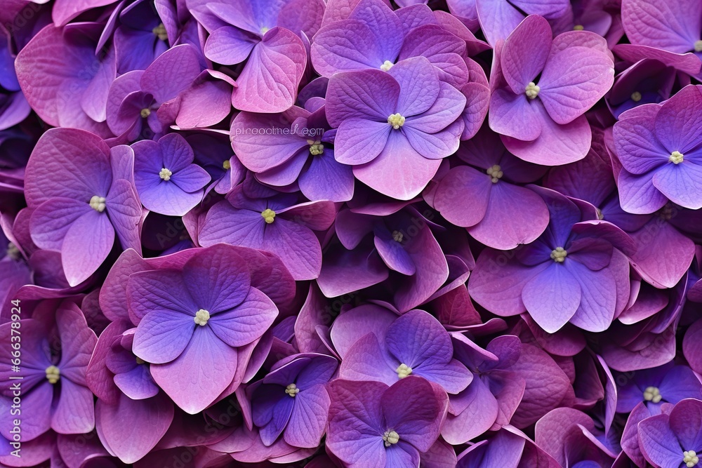 Hydrangea Purple Color Cluster Bloom Texture: Vibrant and Captivating Floral Beauty