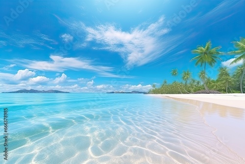 Inspire Tropical Beach Seascape Horizon: Exquisite Tropical Holiday Beach Banner