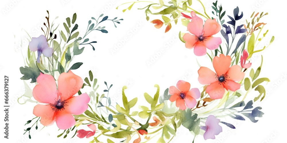 Obraz premium a watercolor floral frame