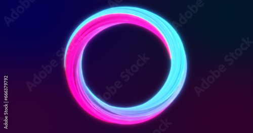 Abstract blue violet energy magic bright glowing spinning ring of lines, background