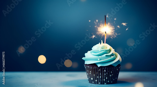 Small birthday cake with sparkle photo