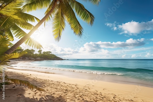 Nature Landscape View: Beautiful Tropical Beach and Sea in Sunny Day - Beach Landscapes