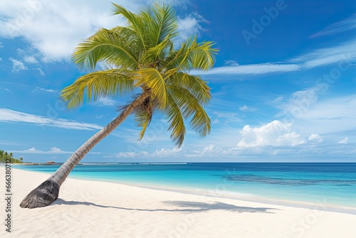 Palm Tree Beach: Majestic Palm Trees on a Serene Beachscape
