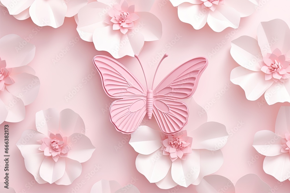 Pink Butterfly Wallpaper: Stunning Background Design for Wallpaper