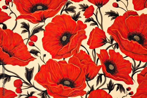 Poppy Red Color  A Bold Bloom Pattern for Vibrant D   cor