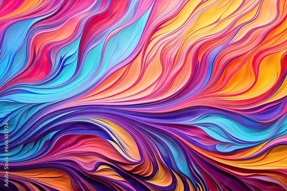 Fototapeta premium Psychedelic Wallpaper: Abstract Art Background in Vibrant Colors