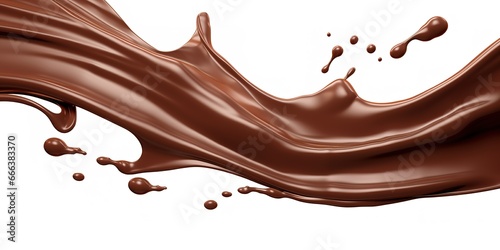 chocolate splashes on white background