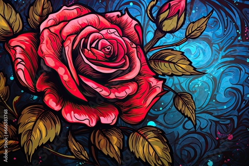 Red Rose Wallpaper: Vibrant Artistic Background with Colorful Roses © Michael