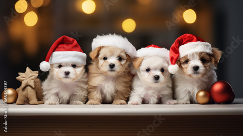 Little Puppys in Christmas Costume © Capitan PhotoMan