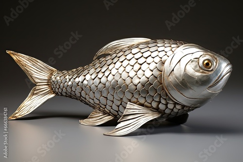 Sardine Silver Color Fish Scale Design: An Exquisite Digital Image photo