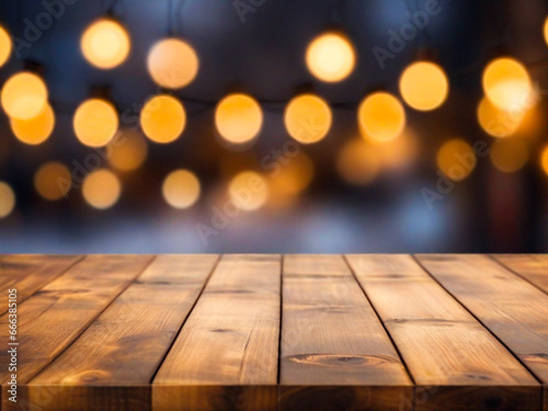 wooden table with bokeh background. wall, wood, floor, room, wooden