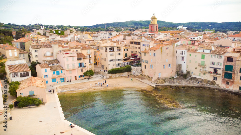 Vue aérienne de Saint Tropez, Provence Alpes Côte d'Azur