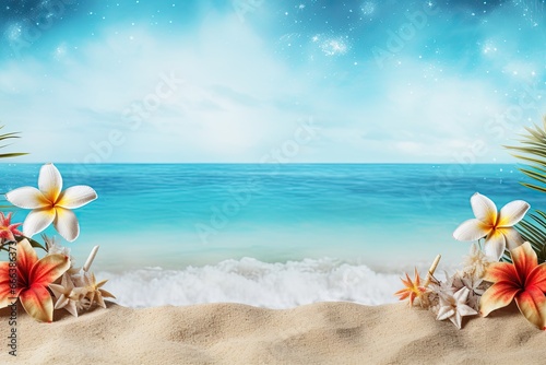 Tropical Holiday Beach Banner: Stunning Beach Theme Background Perfect for Your Tropical Getaway