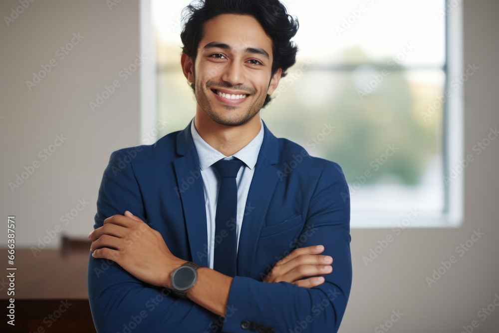 Professional man wearing blue suit and tie with warm smile. Perfect for business, corporate, or professional concepts. Professional man wearing blue suit and tie with warm smile. Perfect for business, corporate, or professional concepts.