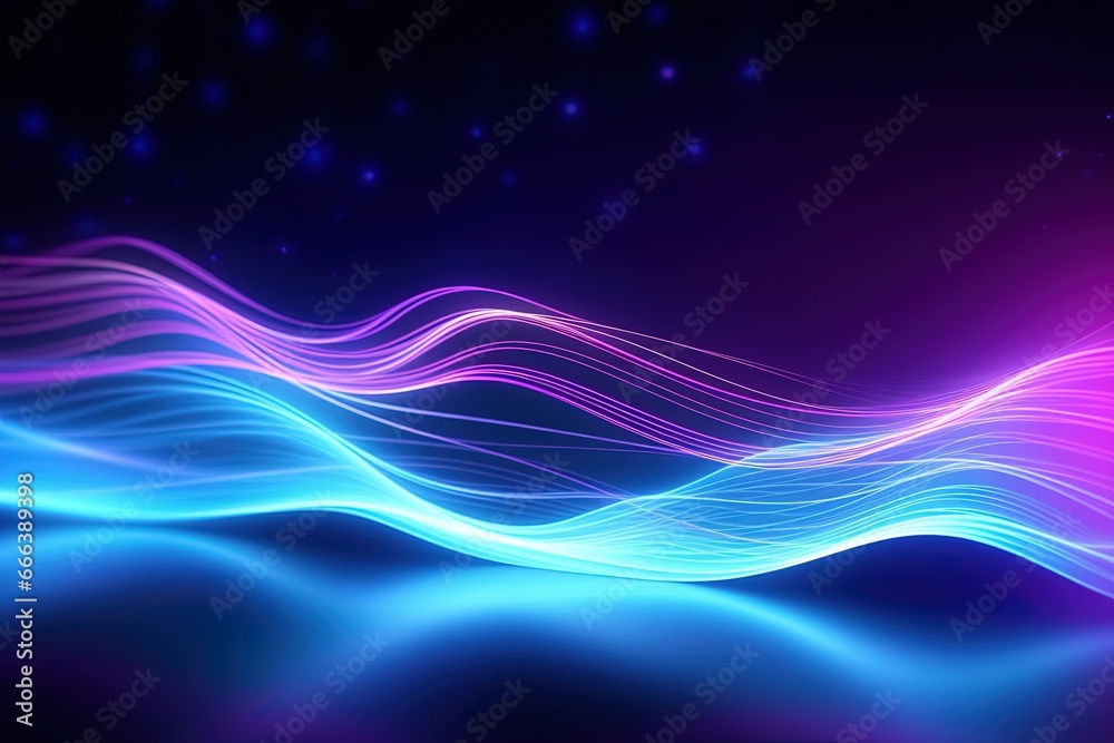 abstract futuristic background with pink blue glowing neon moving high speed wave lines and bokeh lights. Data transfer concept Fantastic wallpaper