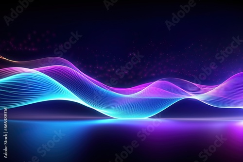 abstract futuristic background with pink blue glowing neon moving high speed wave lines and bokeh lights. Data transfer concept Fantastic wallpaper