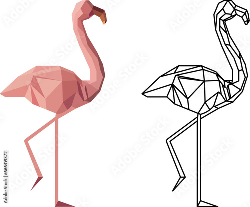  geometric pink flamingo