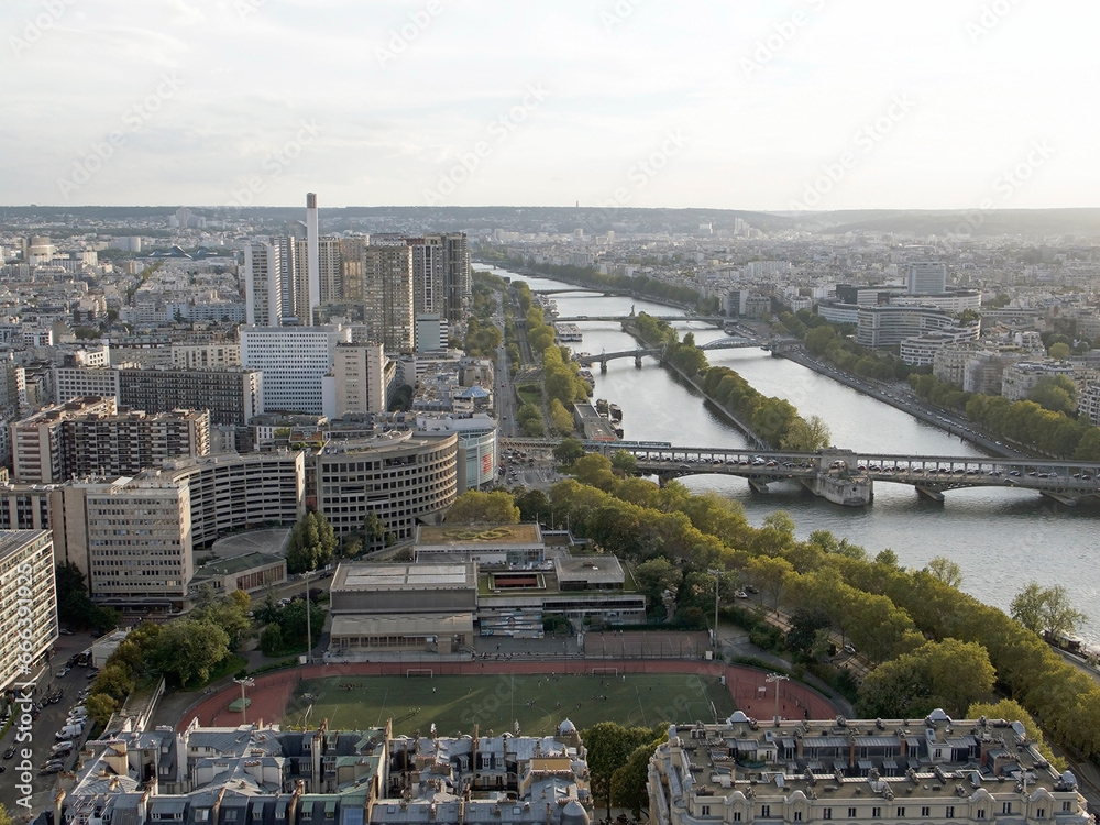Paris cityscape from the Eiffel Tower, France