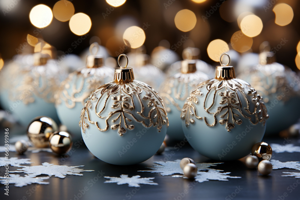 A shimmering silver and white Christmas background with elegant snowflakes and ornaments. A shimmering silver and white Christmas background with elegant snowflakes and ornaments.