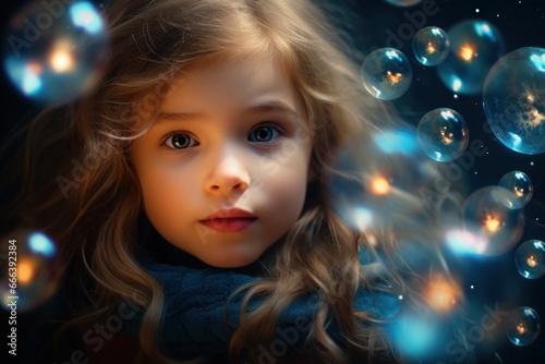 A closeup portrait capturing the magic of a child's imagination