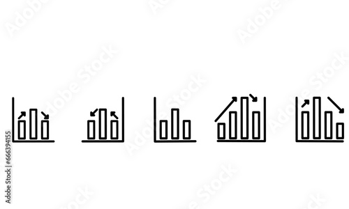 Thin line graph and chart icon. data elements, suitable for business infographics. statistical and analytical data visualization. isolated on white background. vector illustration