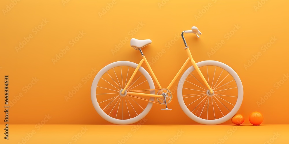 Fototapeta premium bicycle on an orange background