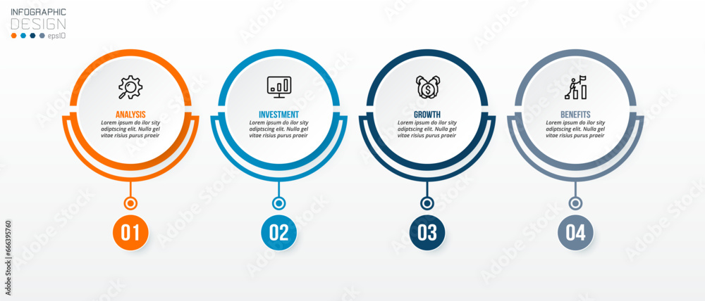 Timeline chart business infographic template.
